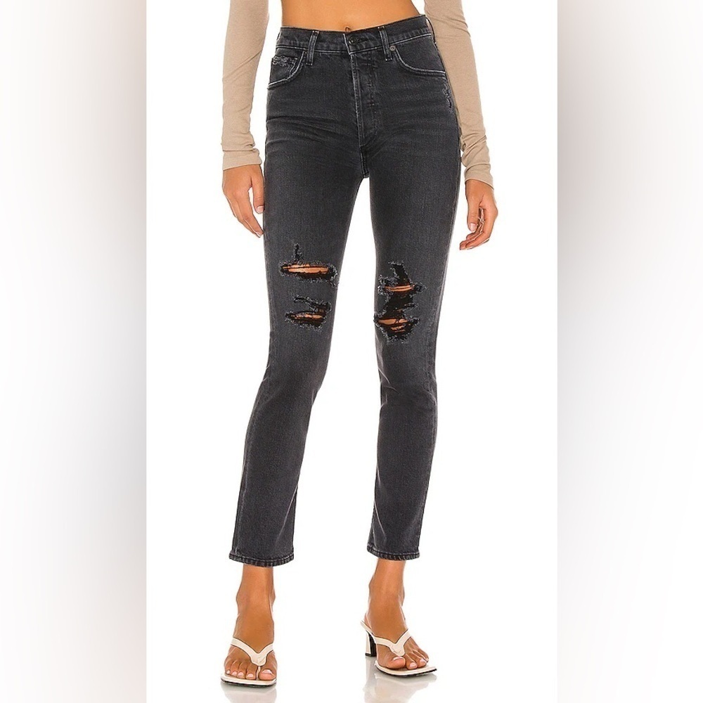CITIZENS OF HUMANITY-Charlotte Distressed Straight-Leg Jeans  (Size:27)